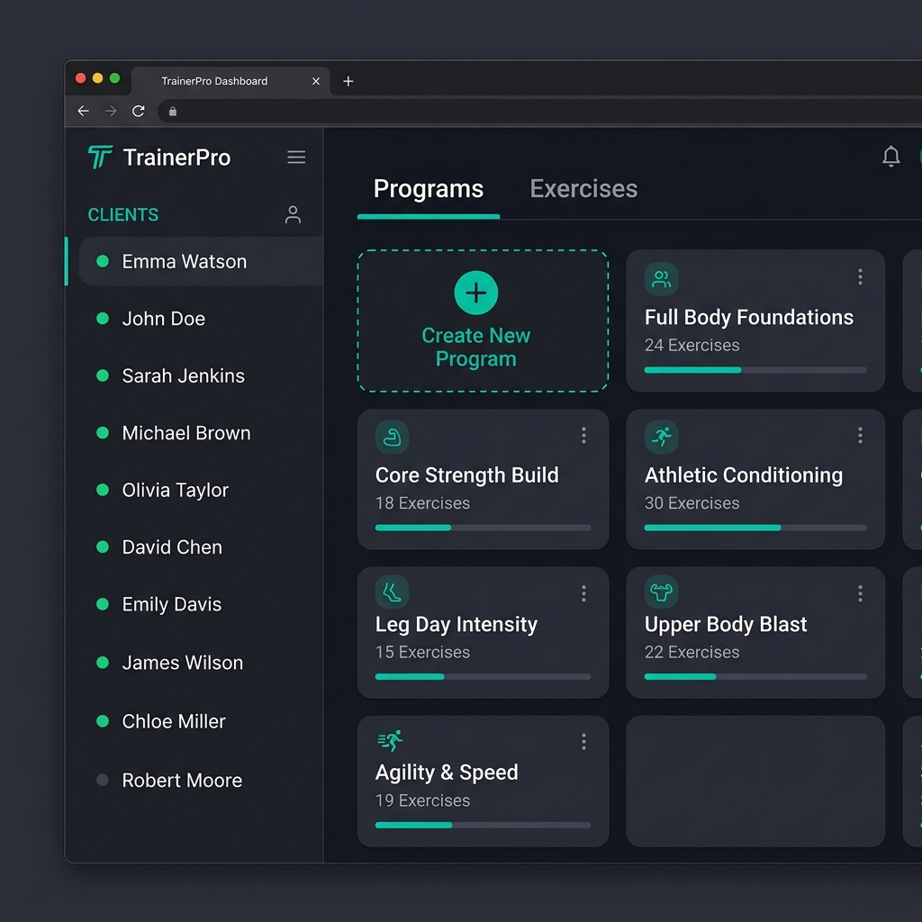 TrainerPro Dashboard Mockup